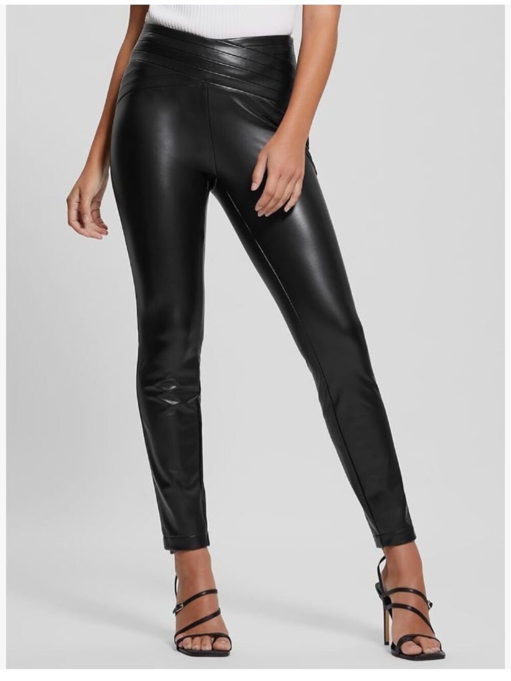 GUESS Womens Dana Pleated Skinny Pants